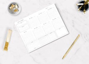 Black Weekly Planning Pad - Undated Calendar Notepad with 52 Tear-Off Sheets - Versatile Organizer for To-Do Lists, Scheduling, and Desk Planning