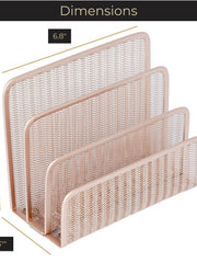Load image into Gallery viewer, Rose Gold Metal Mesh Letter Sorter
