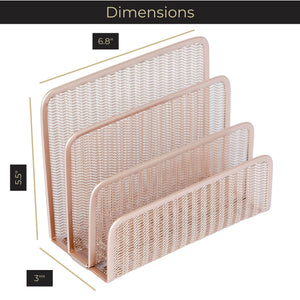 Rose Gold Metal Mesh Letter Sorter