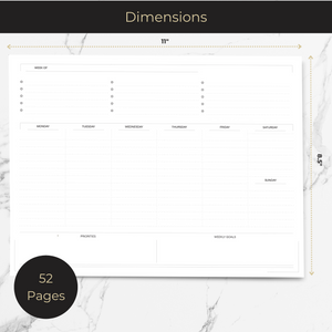 Weekly Planner Notepad – Undated Planner Pad with 52 Tear-Off Sheets – Beautiful To-Do List Notepad for Goals, Priorities, and Tracking