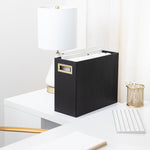 Load image into Gallery viewer, BLU MONACO Magazine Rack Floor: Leather Covered Wood Magazine Rack - Black Magazine Rack and Newspaper Holder - Stylish Magazine Holder Bathroom - Black Magazine Basket - Magazine Racks for Home
