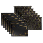 Load image into Gallery viewer, Set of 12 Geometric Black Gold Hanging File Folders Letter Size, Cute Hanging Folders for Filing Cabinet and Hanging File System, Filing Cabinet Folders, Decorative Hanging Filing folders with tabs
