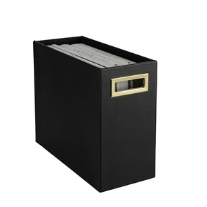 Load image into Gallery viewer, BLU MONACO Magazine Rack Floor: Leather Covered Wood Magazine Rack - Black Magazine Rack and Newspaper Holder - Stylish Magazine Holder Bathroom - Black Magazine Basket - Magazine Racks for Home
