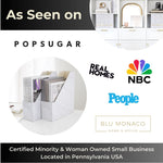 Load image into Gallery viewer, BLU MONACO Set of 4 Elegant Magazine Holders with White Marble Design and Gold Label Holders - Perfect File Holder for Desk, Magazine Storage for Home Office, and Classroom Organization and Storage
