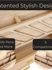 Load image into Gallery viewer, BLU MONACO Natural mail Organizer with Drawer and Gold Handle
