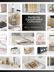 Load image into Gallery viewer, BLU MONACO Set of 4 Stylish Magazine File Boxes - 2 Black and White Stripes and 2 Polka Dots - Office Organization and Storage, Paper Organizer for Desk - Workspace and Classroom Organization
