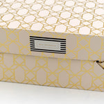 Load image into Gallery viewer, BLU MONACO Set of 4 Foldable Cute Magazine File Holders with Gold Label Holders - 2 Pink and 2 Aqua with Fun Gold Geometric Patterns - Stylish and Durable Magazine Storage for Home and Office
