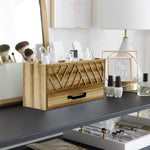 Load image into Gallery viewer, BLU MONACO Natural Wood Desktop Pen Organizer with Drawer - Stylish and Versatile Pen Holder and Stationery Organizer for Office and Art Supplies. 6 Convenient Storage Compartments and Drawer
