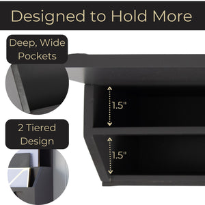 Load image into Gallery viewer, Mail Organizer Wall Mounted - Grey Wood Wall Mount Mail Holder Modern Key Holder
