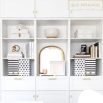 Load image into Gallery viewer, BLU MONACO Set of 4 Stylish Magazine File Boxes - 2 Black and White Stripes and 2 Polka Dots - Office Organization and Storage, Paper Organizer for Desk - Workspace and Classroom Organization
