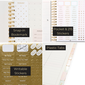 Small Planner 2024-2025 Daily Weekly Monthly Planners 2024-2025 for Women - 18 Month Planner 2024-2025 - Mom, Work, School Calendar Planner 6" x 9" Appointment Book with 212 Stickers and Bookmark