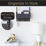 Load image into Gallery viewer, Mail Organizer Wall Mounted - Grey Wood Wall Mount Mail Holder Modern Key Holder
