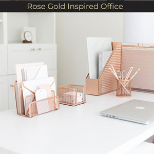 Rose Gold Metal Mesh Letter Sorter