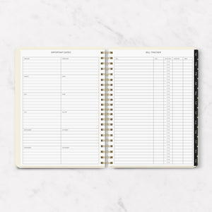 2024 Weekly Planner Large with Gold Polka Dot Design
