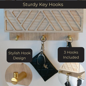 Load image into Gallery viewer, Mail Organizer Wall Mounted - Wooden Mail Holder for Keys Holder on Wall
