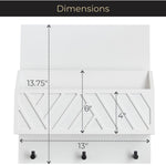 Load image into Gallery viewer, Mail Organizer Wall Mounted - White Wooden Mail Holder for Wall - Key Hanger
