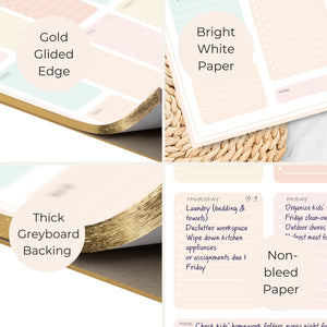 Pastel Border Weekly Planner Notepad – Weekly To-Do List with 52 Tear-Off Sheets – Soft Pastel Weekly Planner Pad with Calendar, Goals, and Priorities