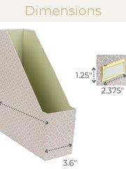 Load image into Gallery viewer, Foldable Magazine File Holder Set of 4 with Moroccan Tile Design – Decorative Cardboard Magazine Organizer for Home, Office &amp; Dorm Room