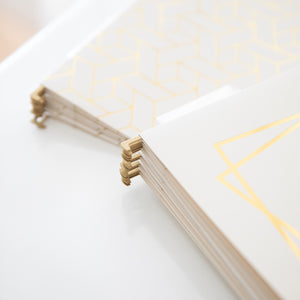 Set of 12 Cream White Cute Hanging File Folders Letter Size with Geometric Gold Foil Designs, Letter Size Decorative Hanging Folders for Filing Cabinet and Hanging File System, File Cabinet Folders