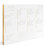 Load image into Gallery viewer, Undated Weekly Planner Pad - Undated Planner Weekly Calendar Pad - 8.5 x 11 Tear off 50 PG Gold Edge Weekly Desk Pad - Weekly Notepad - Weekly Planner Pad Tear Off Undated Calendar Weekly Planning Pad
