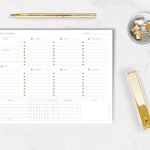 Load image into Gallery viewer, Undated Weekly Planner Pad - Undated Planner Weekly Calendar Pad - 8.5 x 11 Tear off 50 PG Gold Edge Weekly Desk Pad - Weekly Notepad - Weekly Planner Pad Tear Off Undated Calendar Weekly Planning Pad
