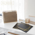 Load image into Gallery viewer, Set of 12 Geometric Black Gold Hanging File Folders Letter Size, Cute Hanging Folders for Filing Cabinet and Hanging File System, Filing Cabinet Folders, Decorative Hanging Filing folders with tabs
