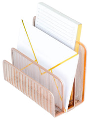 Load image into Gallery viewer, Rose Gold Metal Mesh Letter Sorter
