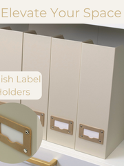 Load image into Gallery viewer, Set of 6 Foldable Magazine File Holders in Beige Linen with Label Holders
