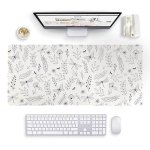 Extra Large Desk Mat Work 35 x 15.7 Office Décor for Women - Butterfly Desk Mat Girly Desk Décor Computer Pad Desktop Mat - Desk Pad XL - Desk Accessories for Women Office - Mouse Mat Desk Blu Monaco