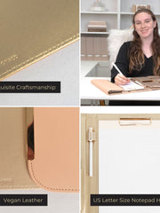 Load image into Gallery viewer, BLU MONACO Pink Vegan Leather Portfolio Binder for Women - Professional Padfolio with Magnetic Closure &amp; Gold Trim, Business Organizer Case
