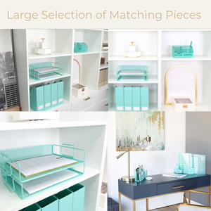 Load image into Gallery viewer, Fontveille Aqua Mesh Paper Tray - Set of 2 - Stylish Mesh Document &amp; Letter Tray for Home &amp; Office
