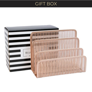 Load image into Gallery viewer, Rose Gold Metal Mesh Letter Sorter
