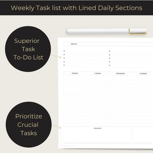 Weekly Planner Notepad – Undated Planner Pad with 52 Tear-Off Sheets – Beautiful To-Do List Notepad for Goals, Priorities, and Tracking