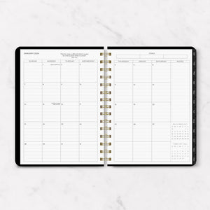 2024 Weekly Planner Small with Black and White Stripe Design