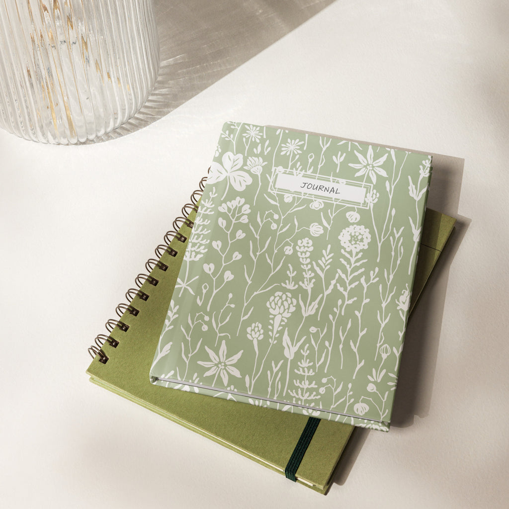 Sage Green Botanical Hardcover Journal – 150 Lined Pages with Tear-Out ...