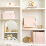 Load image into Gallery viewer, Geometric Gold Foil Lighter Pink Binder 3 Ring - Set of 2-1 Inch Binders 3 Ring - 3 Ring Binders - 3 Ring Binders 1 Inch, Three Ring Binder - Cute Binder - Pastel Binder Pink - 3 Hole Cute Binders
