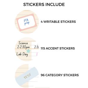 Load image into Gallery viewer, 2026–2027 Teacher Planner – Pastel Striped Cover | Best‑Selling Academic Lesson Plan Book for Teachers | July 2026–June 2027 | Monthly &amp; Weekly Planning, Stickers, Pocket &amp; Snap‑In Bookmark
