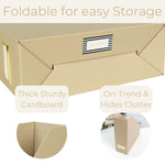 Load image into Gallery viewer, Set of 6 Foldable Magazine File Holders in Taupe with Label Holders
