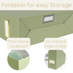 Load image into Gallery viewer, Set of 6 Foldable Magazine File Holders in Earth Green with Label Holders

