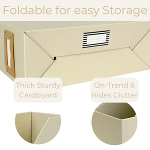 Load image into Gallery viewer, Set of 6 Foldable Magazine File Holders in Beige Linen with Label Holders
