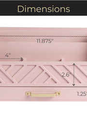 Load image into Gallery viewer, Pink Wood Desk Organizer with Drawer and Gold Handle