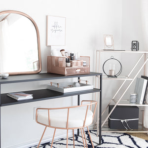 Rose Gold Desk Organizer with Drawer