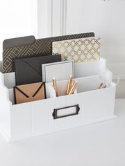 Load image into Gallery viewer, White Wooden Mail Organizer - 3 Tier with Label Holder
