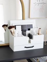 Load image into Gallery viewer, White Wooden Office Supplies Organizer
