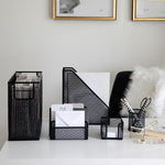 Load image into Gallery viewer, Fontvieille 5 Piece Black Desk Organizer Set With Desktop Hanging File Organizer
