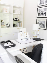 Load image into Gallery viewer, White Wooden Office Supplies Organizer
