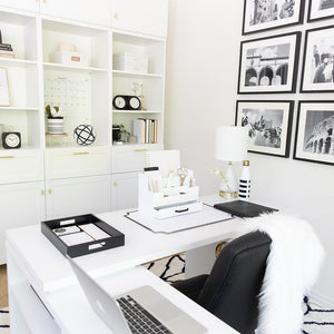 Load image into Gallery viewer, White Wooden Office Supplies Organizer
