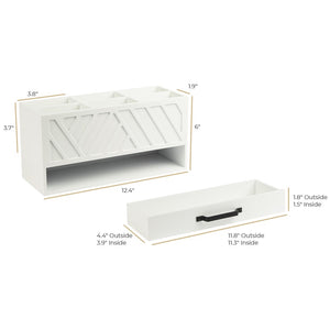 Load image into Gallery viewer, White Wooden Pen Organizer - Pencil Organizer
