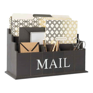 Espresso Brown Wooden Mail Organizer - 3 Tier
