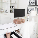 Load image into Gallery viewer, Rose Gold Monitor Stand with Drawers
